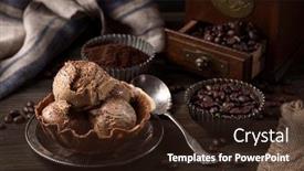  Presentation with ice cream cone - PPT theme consisting of coffee-ice-cream background and a wine colored foreground