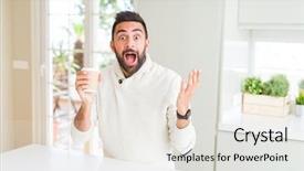  Presentation with winner cup - PPT theme with coffee in a paper cup background and a  colored foreground