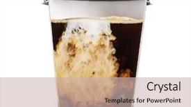  Presentation with takeaway coffee - Colorful presentation enhanced with aromatic black takeaway coffee backdrop and a soft green colored foreground