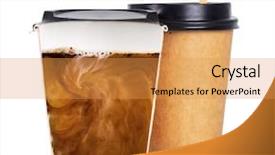  Presentation with takeaway coffee - Audience pleasing presentation theme consisting of aromatic black takeaway coffee backdrop and a yellow colored foreground