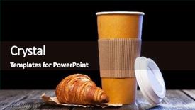  Presentation with takeaway coffee - Audience pleasing presentation theme consisting of coffee in a paper cup backdrop and a wine colored foreground