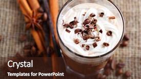  Presentation with coffee chocolate - PPT layouts with coffee in cream and chocolate background and a wine colored foreground