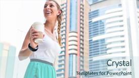  Presentation with metropolitan - Theme consisting of coffee in metropolitan city dubai background and a  colored foreground