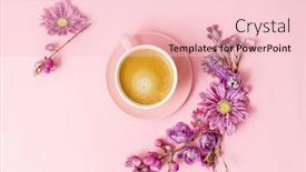  Presentation with pastel coffee - Audience pleasing slide set consisting of coffee in pink pastel table top view backdrop and a lemonade colored foreground