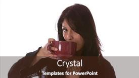  Presentation with hot chocolate - Colorful presentation theme enhanced with coffee latte and coco concepts a beautiful young woman enjoys a hot cup of coffee a latte coco or hot chocolate isolated on white with room for text backdrop and a wine colored foreground