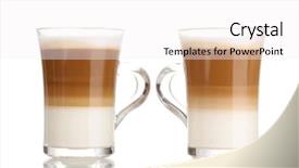  Presentation with fragrant - Amazing presentation design having frappuccino - fragrant coffee latte in glass backdrop and a white colored foreground