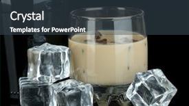  Presentation with liqueur - Slide deck with coffee liquor - baileys liqueur in bottle background and a tawny brown colored foreground