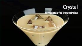  Presentation with liqueur - Audience pleasing PPT theme consisting of coffee liquor - baileys liqueur in glass isolated backdrop and a black colored foreground