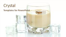  Presentation with liquor - Colorful slide set enhanced with coffee liquor - baileys liqueur in glass isolated backdrop and a cream colored foreground