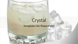  Presentation with liqueur - Slide set having coffee liquor - baileys liqueur in glass isolated background and a soft green colored foreground