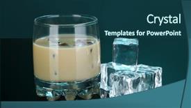  Presentation with liqueur - Amazing presentation theme having coffee liquor - baileys liqueur in glass backdrop and a ocean colored foreground