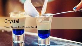  Presentation with mocktails and cocktail - Cool new presentation theme with coffee liquor - bartender making cocktail backdrop and a  colored foreground