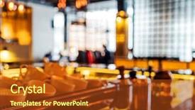  Presentation with meze restaurant - Amazing slides having coffee liquor - blurred restaurant interior backdrop and a tawny brown colored foreground