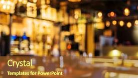  Presentation with liquor - Slides with coffee liquor - blurred restaurant interior background and a tawny brown colored foreground