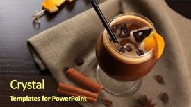  Presentation with cocktail - Slides having coffee liquor - espresso cocktail served on table background and a  colored foreground