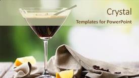  Presentation with cocktail - Beautiful slide set featuring coffee liquor - espresso cocktail served on table backdrop and a  colored foreground