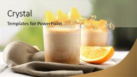  Presentation with cocktail - PPT layouts having coffee liquor - espresso cocktail served on table background and a soft green colored foreground
