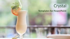  Presentation with cocktail - Presentation theme having coffee liquor - milk cocktail with orange background and a mint green colored foreground