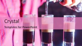  Presentation with liquor - Cool new presentation design with coffee liquor - preparation of a shot cocktail backdrop and a coral colored foreground