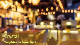  Presentation with liquor - Colorful slides enhanced with coffee liquor - restaurant blurred background backdrop and a tawny brown colored foreground