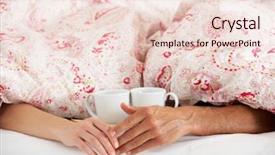  Presentation with hands holding a tree - Audience pleasing theme consisting of 2 cups coffee - romantic couple holding hands backdrop and a lemonade colored foreground