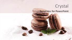  Presentation with traditional - PPT theme featuring coffee-macaroon-traditional-french-macaroon background and a lemonade colored foreground