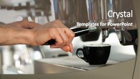  Presentation with cappuccino - PPT layouts enhanced with coffee machine - barista prepares cappuccino in his background and a tawny brown colored foreground
