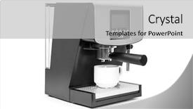  Presentation with coffe - Beautiful theme featuring coffee machine - isolated coffe maker backdrop and a light gray colored foreground