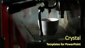  Presentation with machine - Slide set consisting of coffee machine close up background and a wine colored foreground