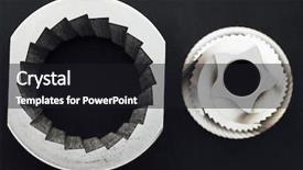  Presentation with blade - Presentation design with coffee machine grinder conical blades background and a black colored foreground