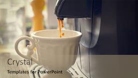  Presentation with steam - Presentation with coffee machine making fresh coffee with visible steam over cup background and a coral colored foreground