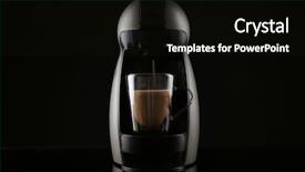  Presentation with coffee cup - PPT layouts with coffee machine pouring espresso background and a black colored foreground