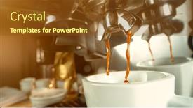  Presentation with coffee - Presentation theme consisting of coffee-machine-preparing-fresh-coffee background and a tawny brown colored foreground