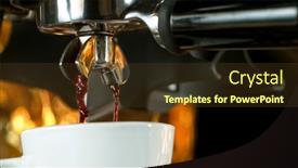  Presentation with cup coffee - Slide set consisting of coffee-machine-preparing-fresh-coffee background and a tawny brown colored foreground