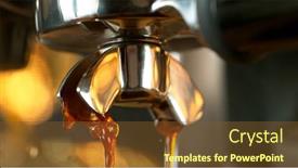  Presentation with cup coffee - Colorful PPT theme enhanced with coffee-machine-preparing-fresh-coffee backdrop and a tawny brown colored foreground