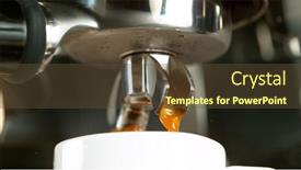  Presentation with coffee cup - Colorful presentation design enhanced with coffee-machine-preparing-fresh-coffee backdrop and a tawny brown colored foreground