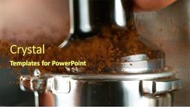  Presentation with coffee beans - PPT theme with coffee-machine-preparing-fresh-coffee background and a tawny brown colored foreground