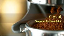  Presentation with coffee beans - Audience pleasing PPT theme consisting of coffee-machine-preparing-fresh-coffee backdrop and a tawny brown colored foreground