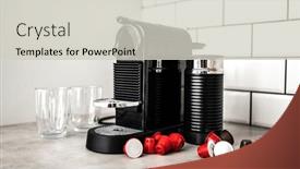  Presentation with beverage - Slides with coffee-machine-with-capsules background and a light gray colored foreground