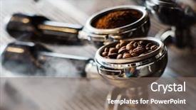  Presentation with machine - Theme featuring coffee maker machine background and a violet colored foreground