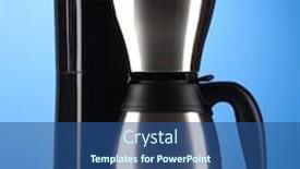  Presentation with coffee - Slides consisting of coffee maker on blue background background and a ocean colored foreground