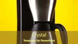  Presentation with coffee - Colorful slide deck enhanced with coffee maker on yellow background backdrop and a tawny brown colored foreground