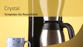  Presentation with coffee - PPT theme consisting of coffee maker on yellow background background and a yellow colored foreground