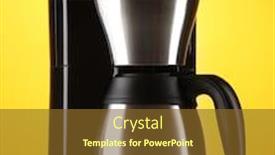  Presentation with coffee - Presentation featuring coffee maker on yellow background background and a tawny brown colored foreground