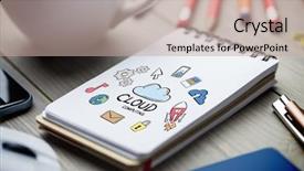  Presentation with virtual memory in cloud computing - Audience pleasing PPT layouts consisting of coffee map - cloud computing doodle against notepad backdrop and a  colored foreground