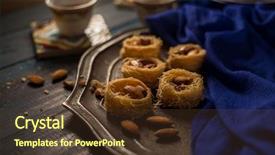  Presentation with arabic food - PPT theme enhanced with coffee middle eastern food photography background and a tawny brown colored foreground