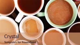  Presentation with love coffee cappuccino coffee - PPT theme having coffee mugs - cups of cappuccino closeup background and a  colored foreground