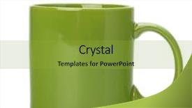  Presentation with green tea and milk - Presentation theme featuring coffee mugs - green tea mug or cup background and a  colored foreground