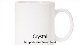  Presentation with renewable energy single green building - PPT theme enhanced with coffee mugs - single white cup isolated background and a white colored foreground