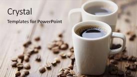  Presentation with modern medicine cardiology concept mixed - Audience pleasing theme consisting of coffee mugs - two modern espresso cups backdrop and a lemonade colored foreground